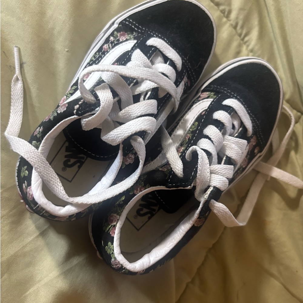 Vans Kids Black Floral Sneakers